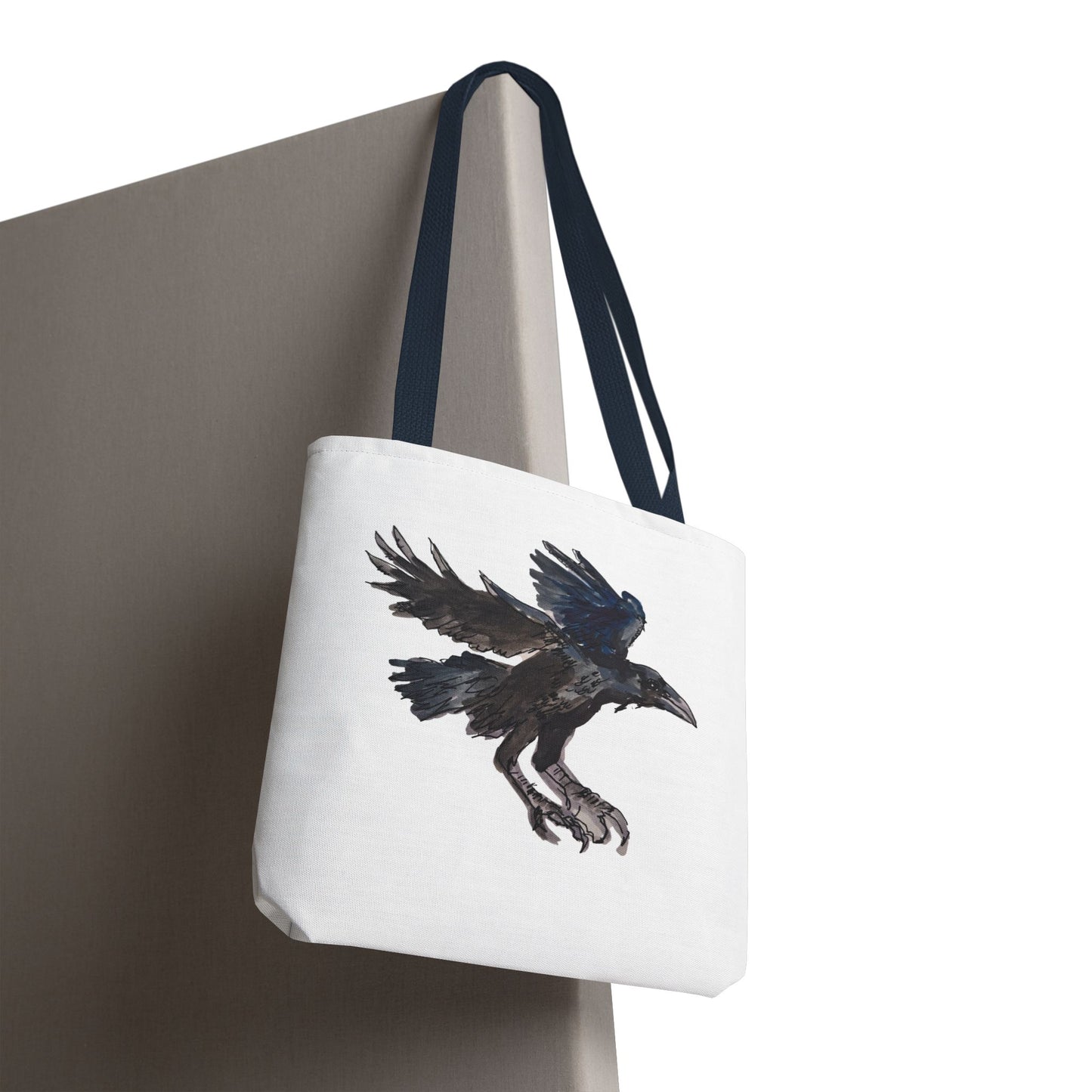Raven Flight Tote Bag – Watercolor Crow Art AOP Canvas Tote