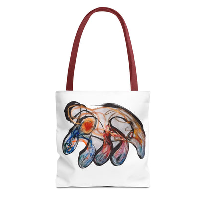 Abstract Hand-Painted Art Tote Bag — Colorful Organic Brushstroke Design