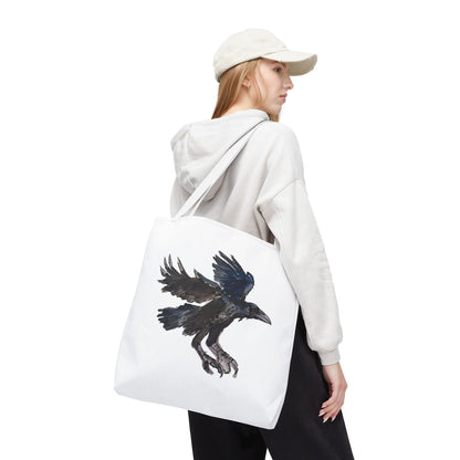 Raven Flight Tote Bag – Watercolor Crow Art AOP Canvas Tote