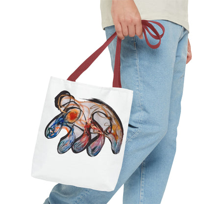 Abstract Hand-Painted Art Tote Bag — Colorful Organic Brushstroke Design