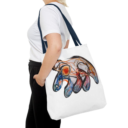 Abstract Hand-Painted Art Tote Bag — Colorful Organic Brushstroke Design