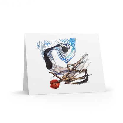 Abstract Fish Sketch Greeting Cards