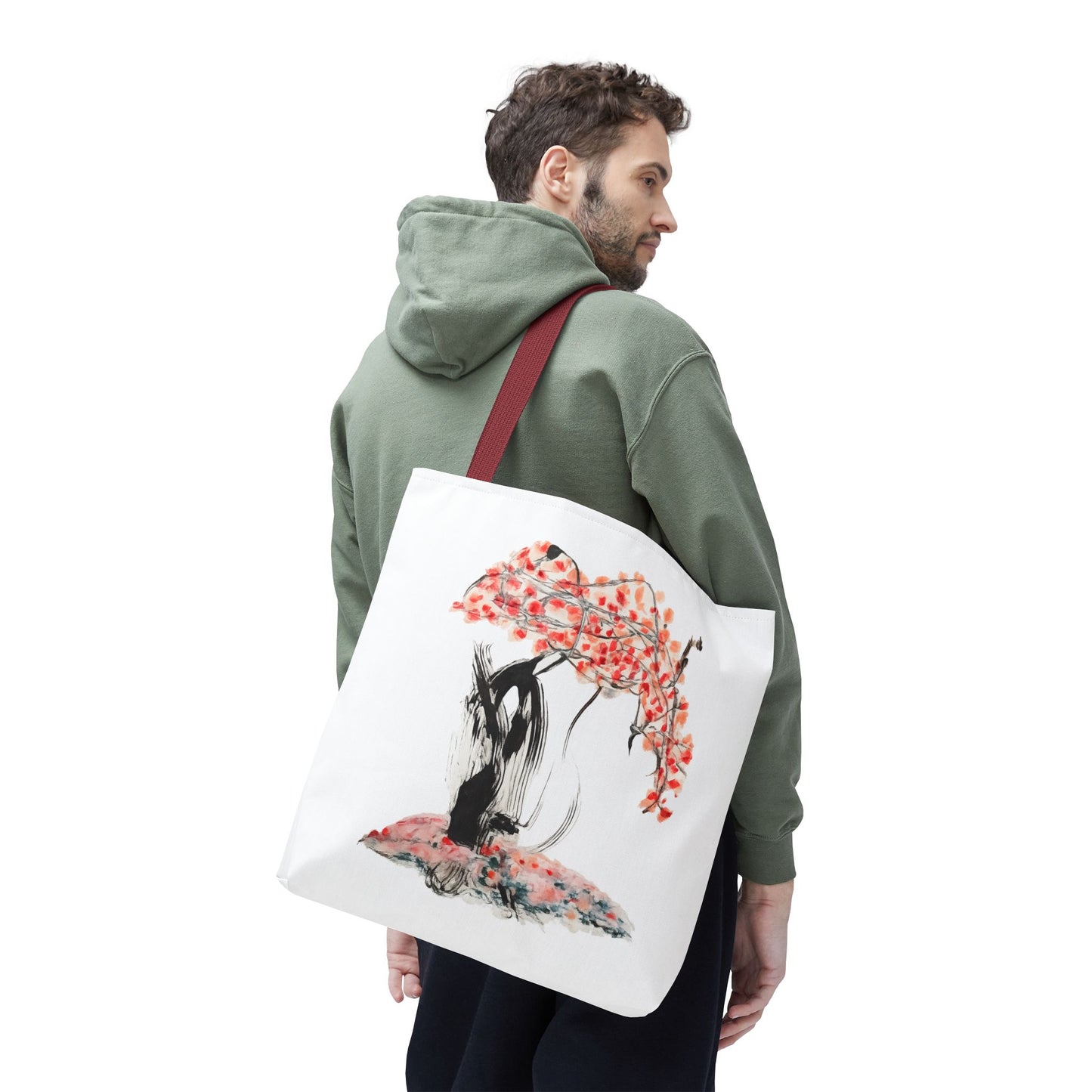Cherry Blossom Tote Bag — Floral Sakura Art Printed Tote