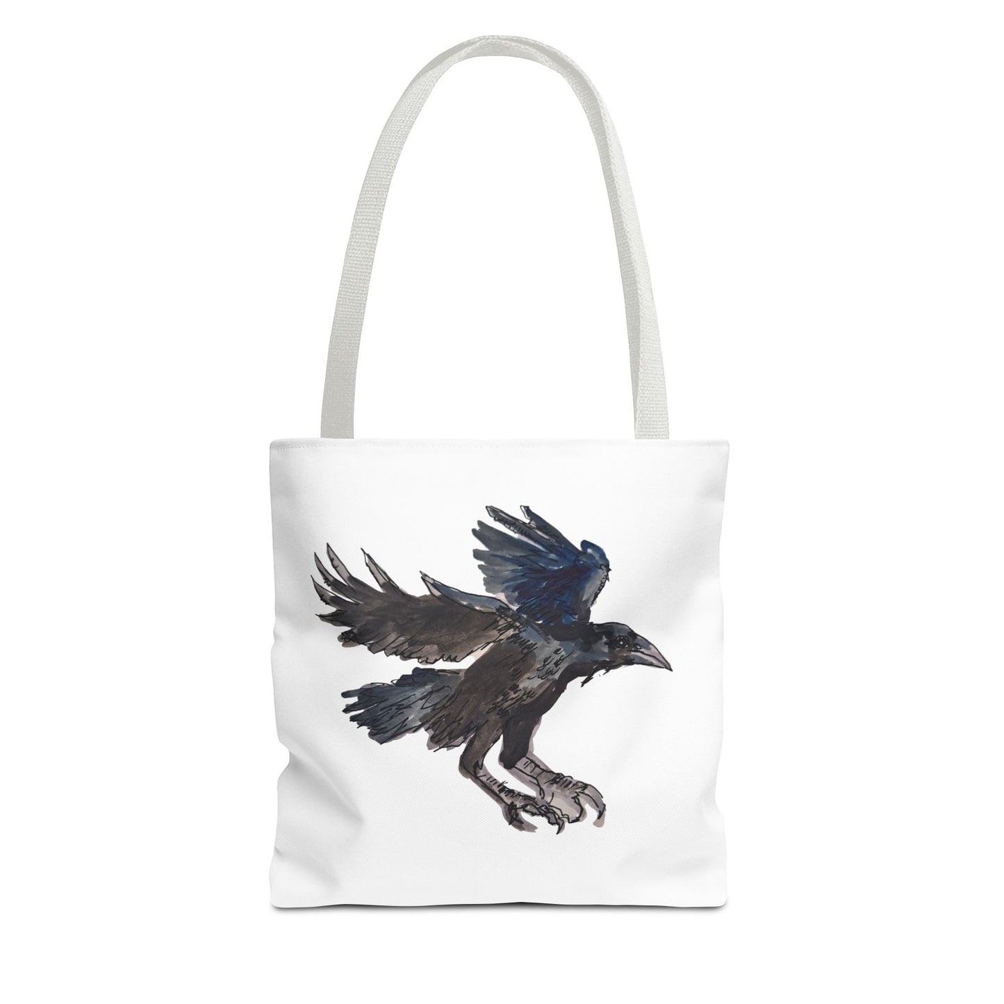 Raven Flight Tote Bag – Watercolor Crow Art AOP Canvas Tote