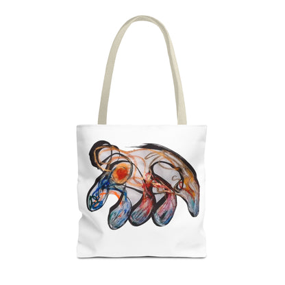 Abstract Hand-Painted Art Tote Bag — Colorful Organic Brushstroke Design