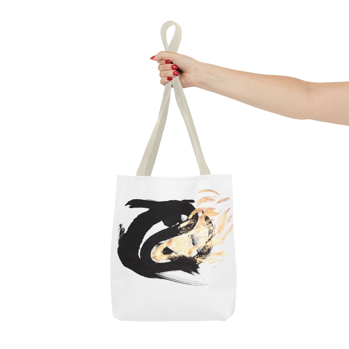 Abstract Sumi Ink Dragon Tote Bag — Canvas Tote