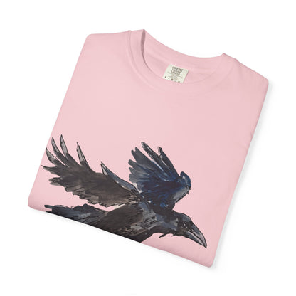 Raven Flight T-Shirt — Watercolor Crow Graphic Tee