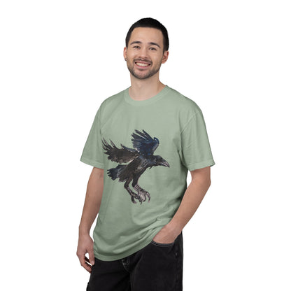 Raven Flight T-Shirt — Watercolor Crow Graphic Tee