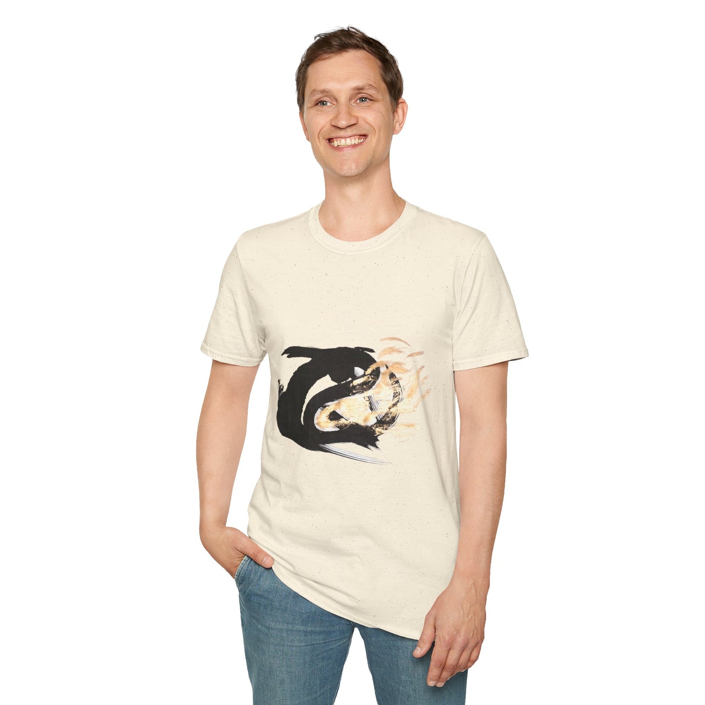Orca Wave T-Shirt — Minimalist Koi & Killer Whale Graphic Tee