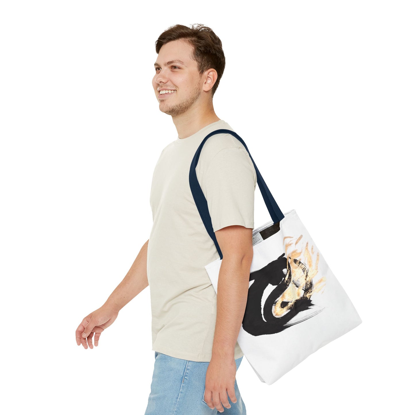 Abstract Sumi Ink Dragon Tote Bag — Canvas Tote