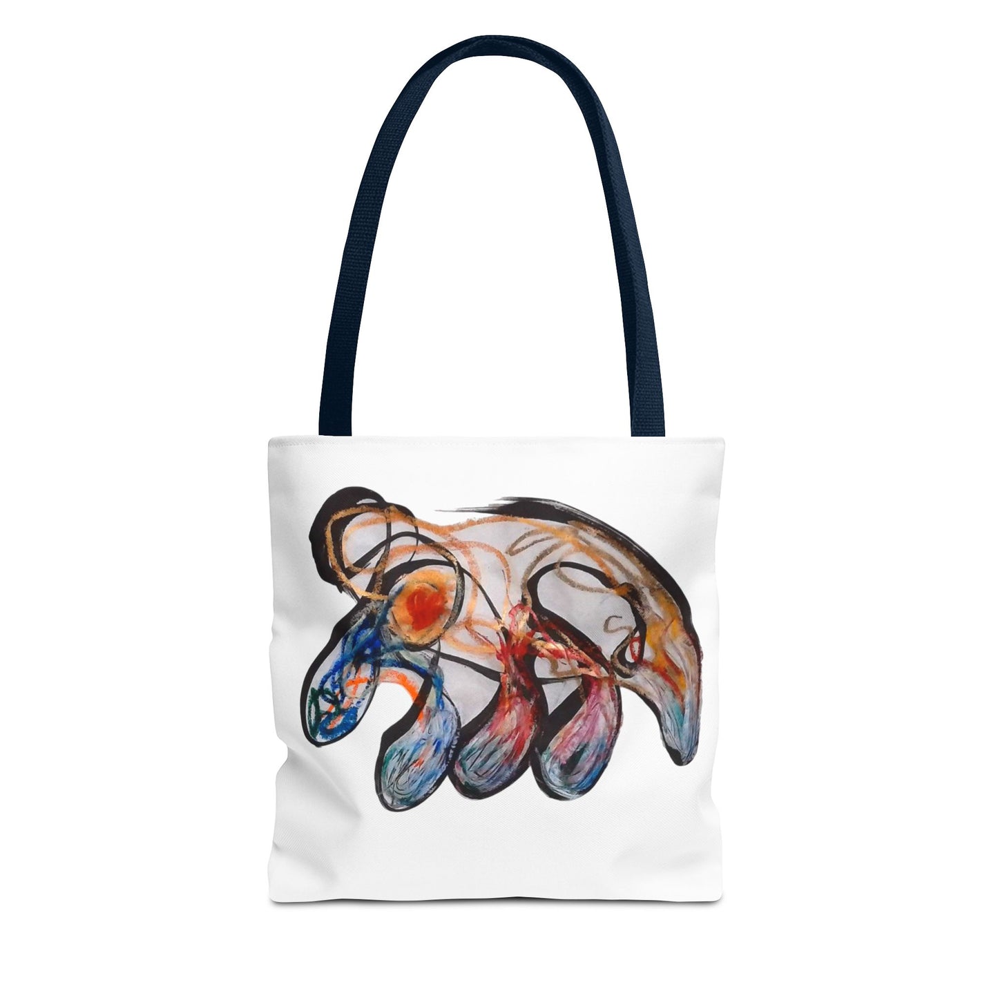 Abstract Hand-Painted Art Tote Bag — Colorful Organic Brushstroke Design