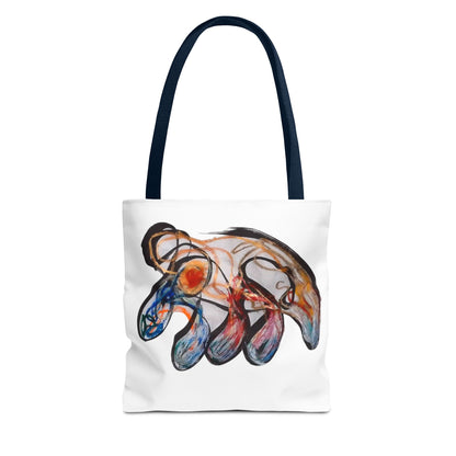 Abstract Hand-Painted Art Tote Bag — Colorful Organic Brushstroke Design