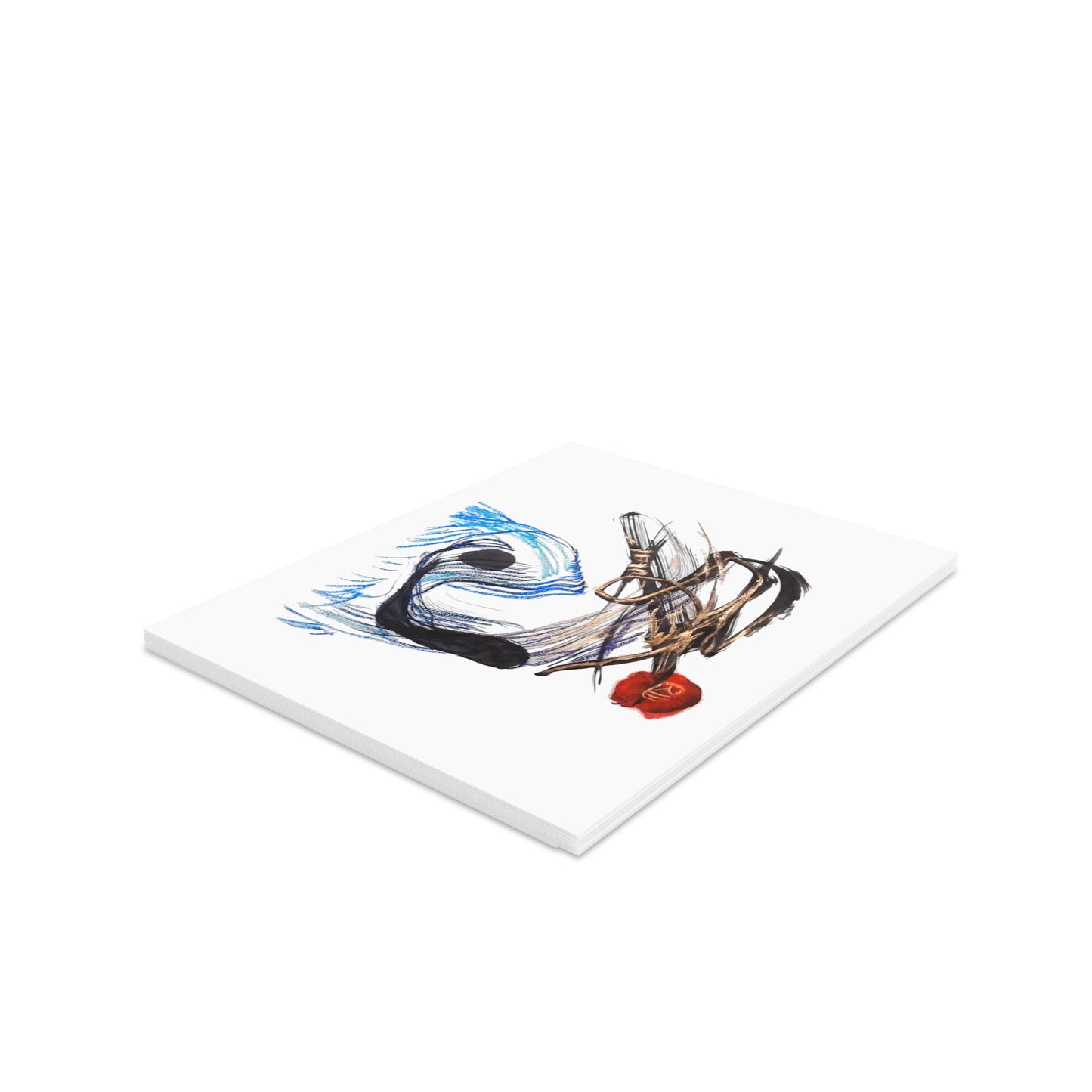 Abstract Fish Sketch Greeting Cards