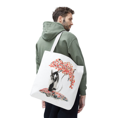 Cherry Blossom Tote Bag — Floral Sakura Art Printed Tote