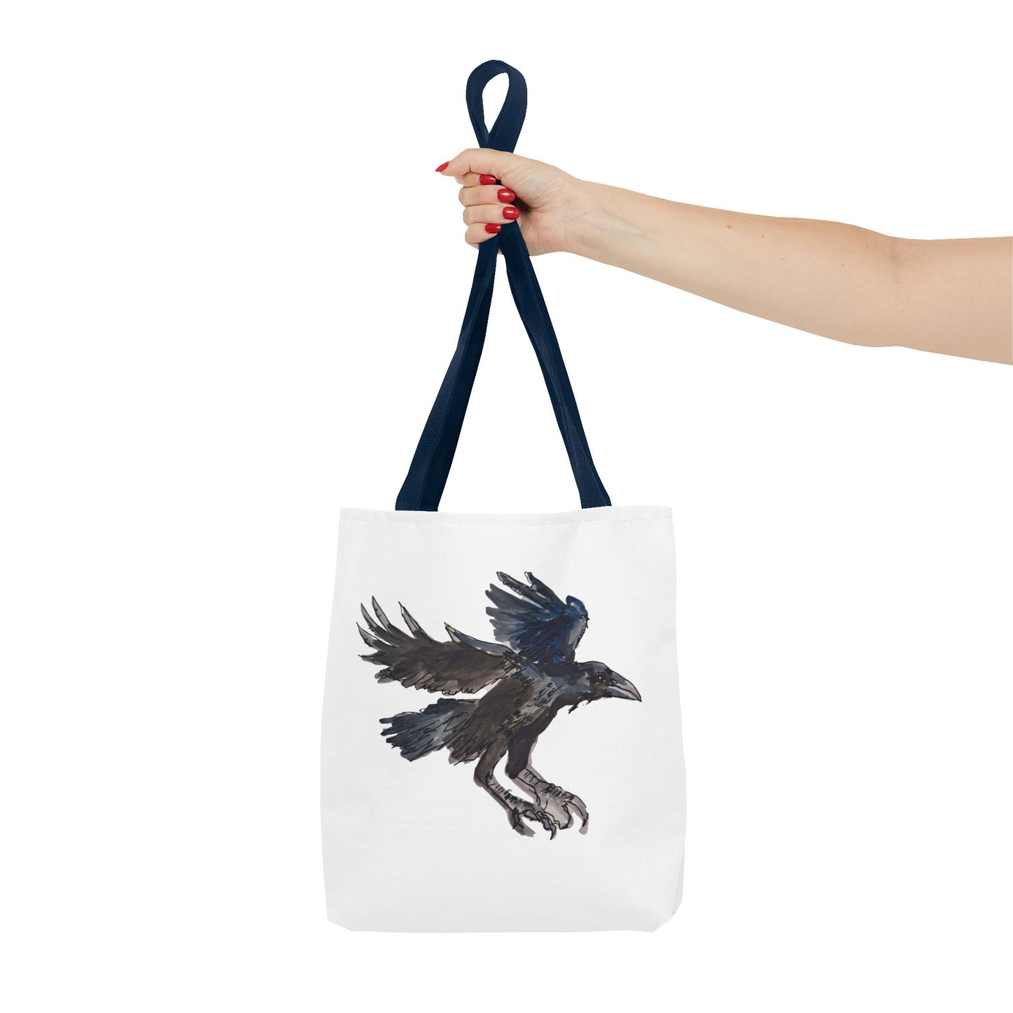 Raven Flight Tote Bag – Watercolor Crow Art AOP Canvas Tote