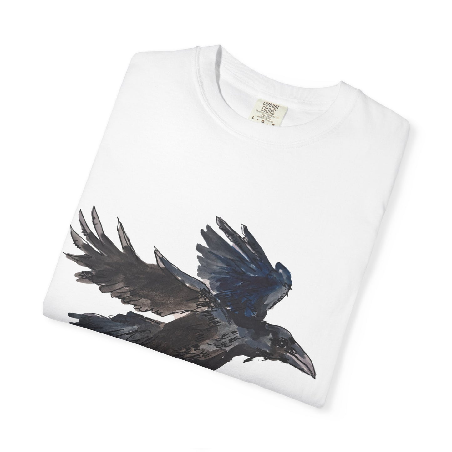 Raven Flight T-Shirt — Watercolor Crow Graphic Tee