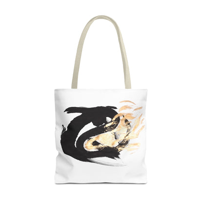 Abstract Sumi Ink Dragon Tote Bag — Canvas Tote