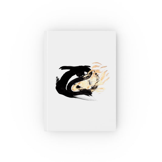 Koi Brushstroke Journal — Hardback Floral Fish Art Notebook
