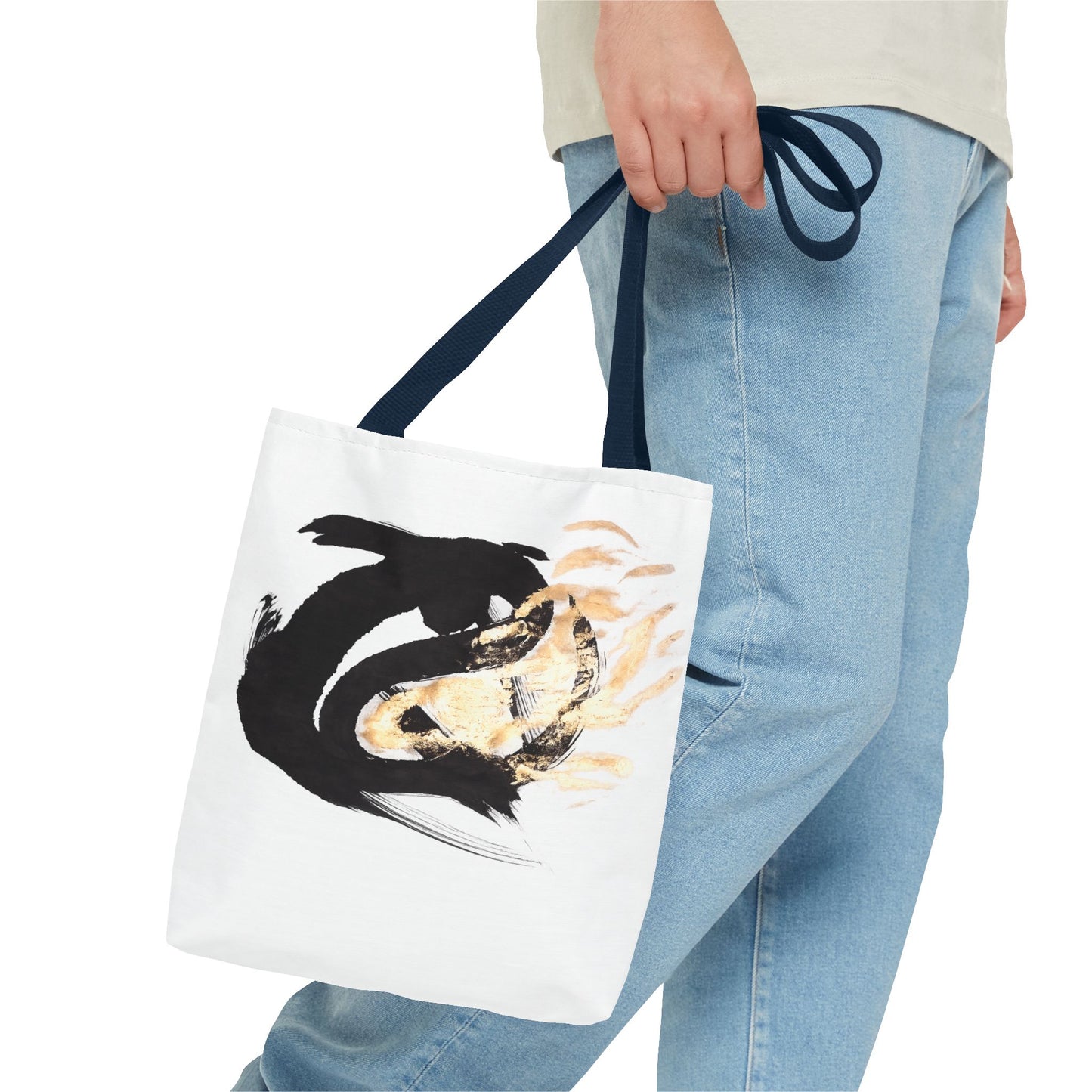 Abstract Sumi Ink Dragon Tote Bag — Canvas Tote
