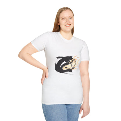 Orca Wave T-Shirt — Minimalist Koi & Killer Whale Graphic Tee