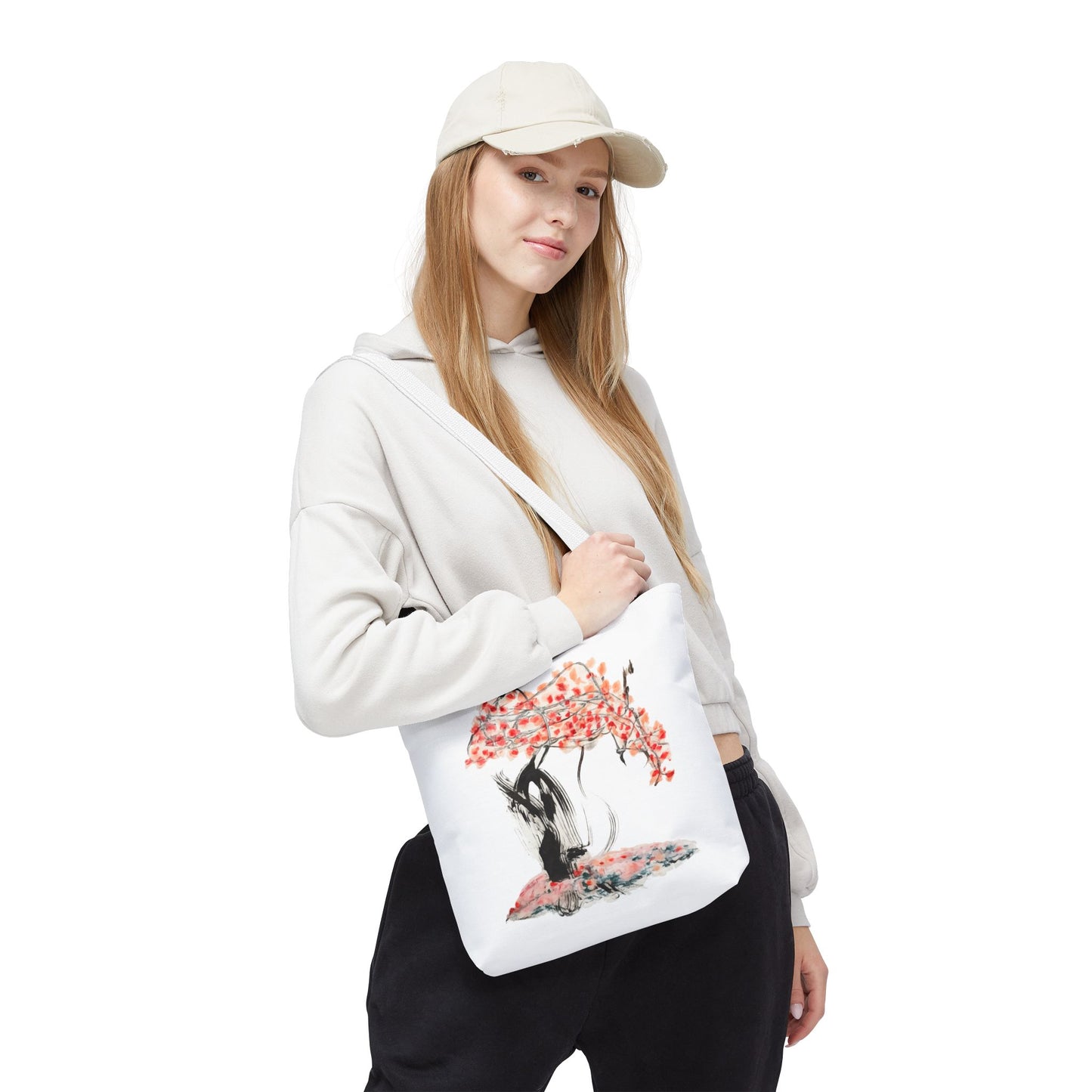 Cherry Blossom Tote Bag — Floral Sakura Art Printed Tote