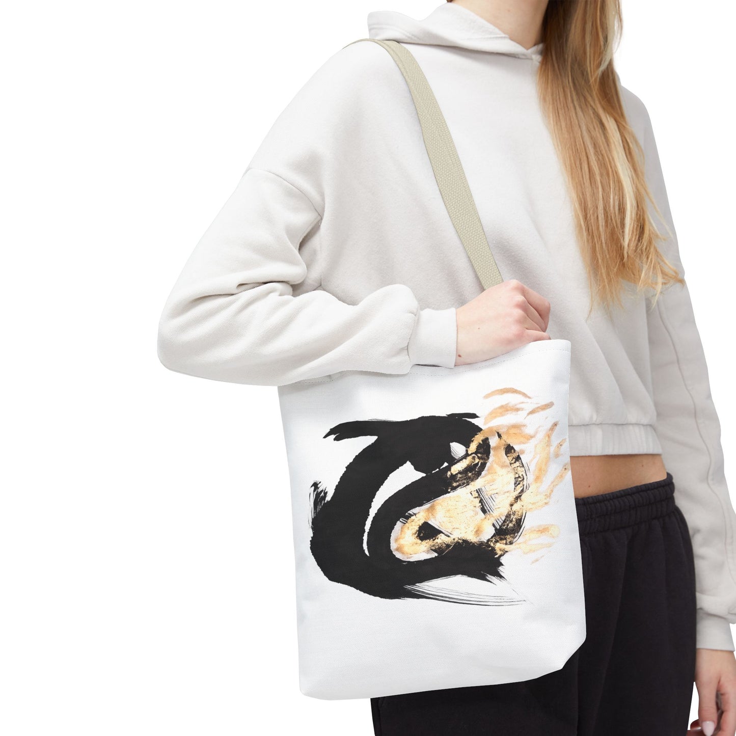 Abstract Sumi Ink Dragon Tote Bag — Canvas Tote