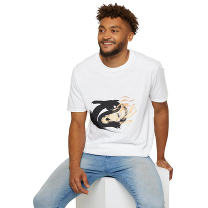 Orca Wave T-Shirt — Minimalist Koi & Killer Whale Graphic Tee
