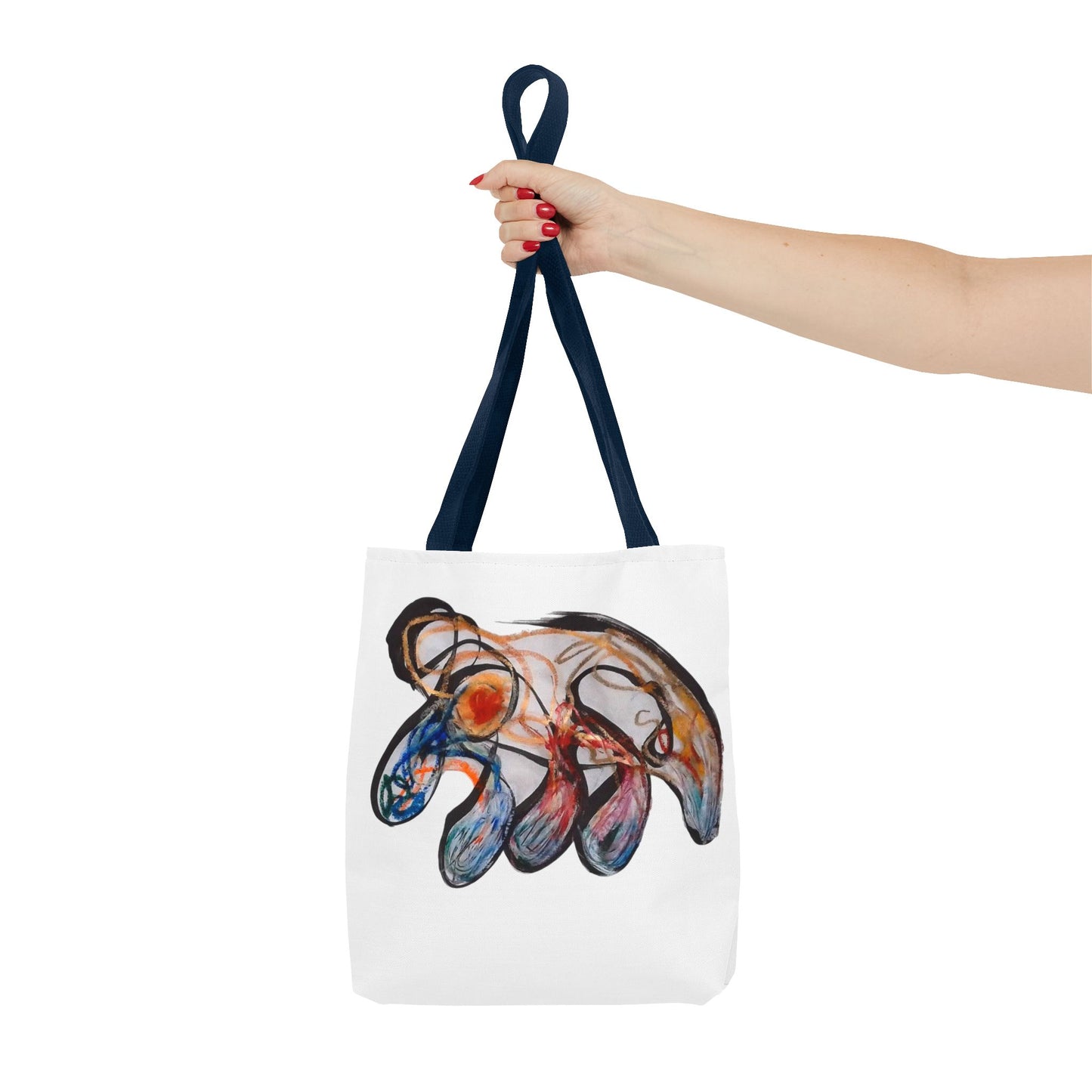 Abstract Hand-Painted Art Tote Bag — Colorful Organic Brushstroke Design