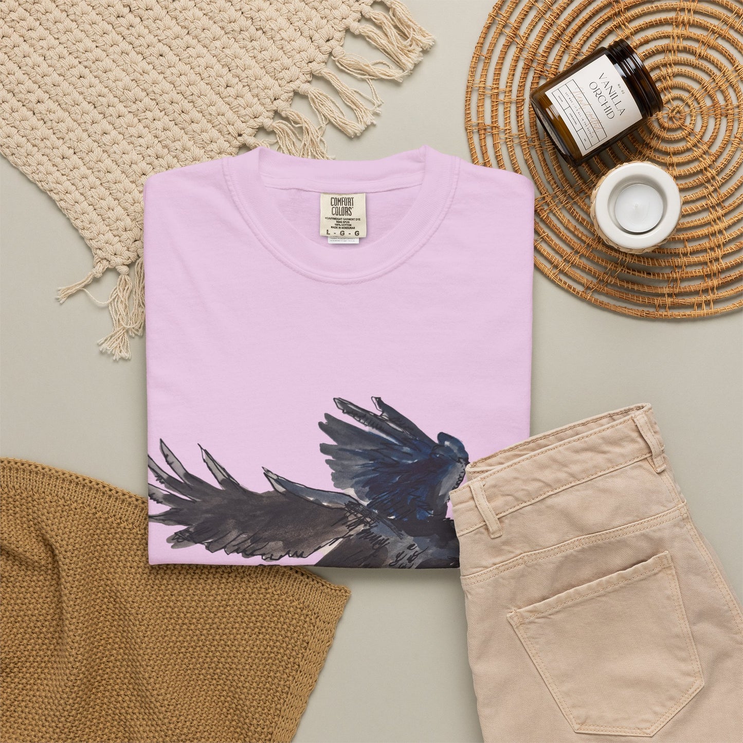 Raven Flight T-Shirt — Watercolor Crow Graphic Tee