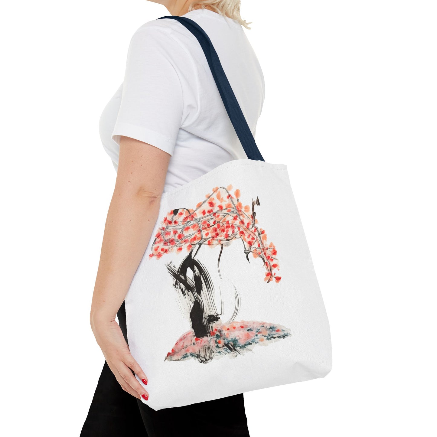 Cherry Blossom Tote Bag — Floral Sakura Art Printed Tote