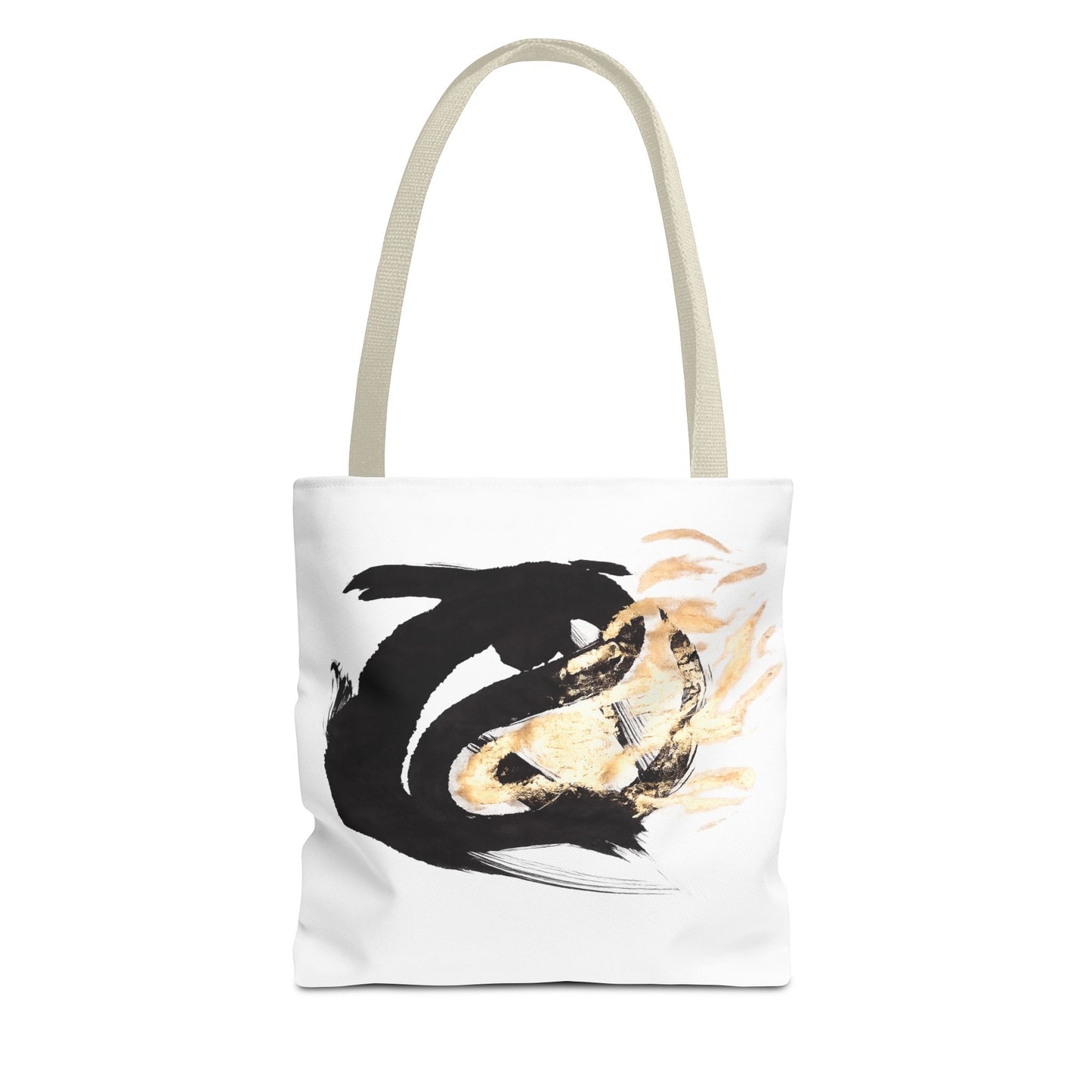 Abstract Sumi Ink Dragon Tote Bag — Canvas Tote
