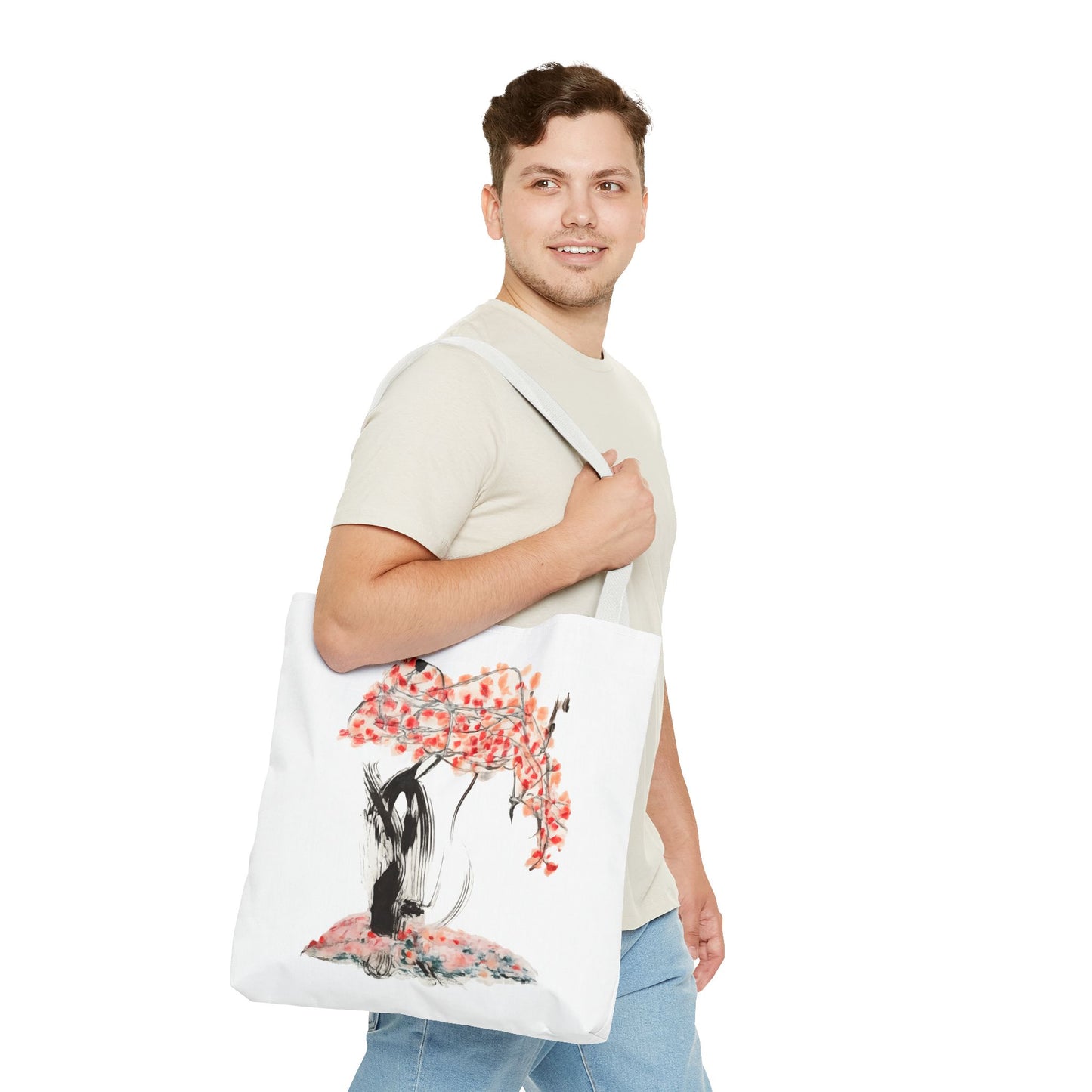 Cherry Blossom Tote Bag — Floral Sakura Art Printed Tote