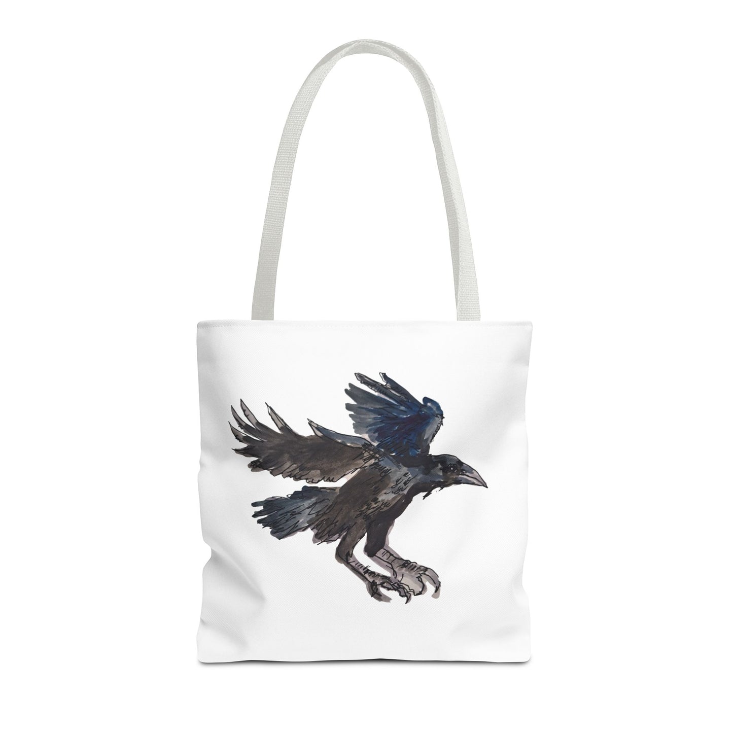Raven Flight Tote Bag – Watercolor Crow Art AOP Canvas Tote
