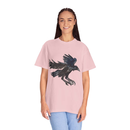 Raven Flight T-Shirt — Watercolor Crow Graphic Tee