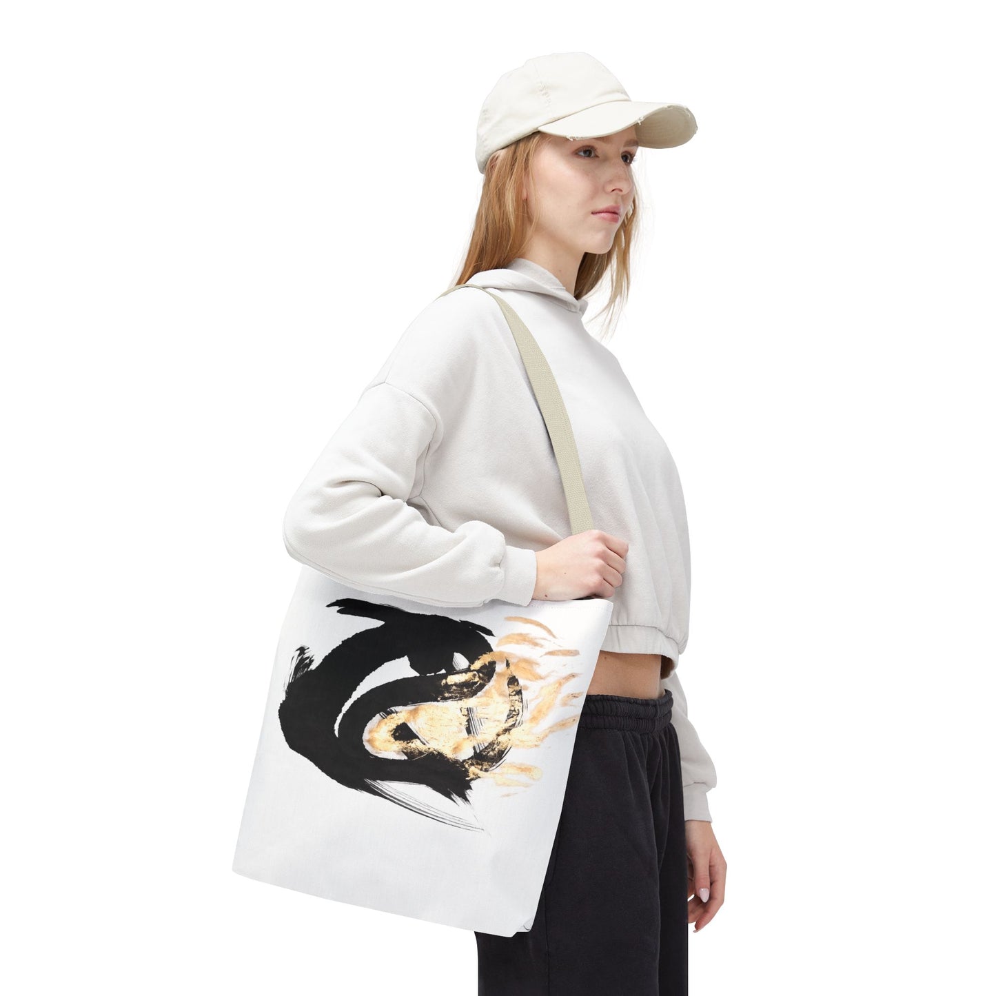 Abstract Sumi Ink Dragon Tote Bag — Canvas Tote