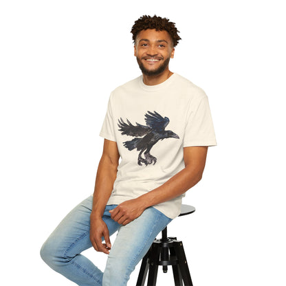 Raven Flight T-Shirt — Watercolor Crow Graphic Tee