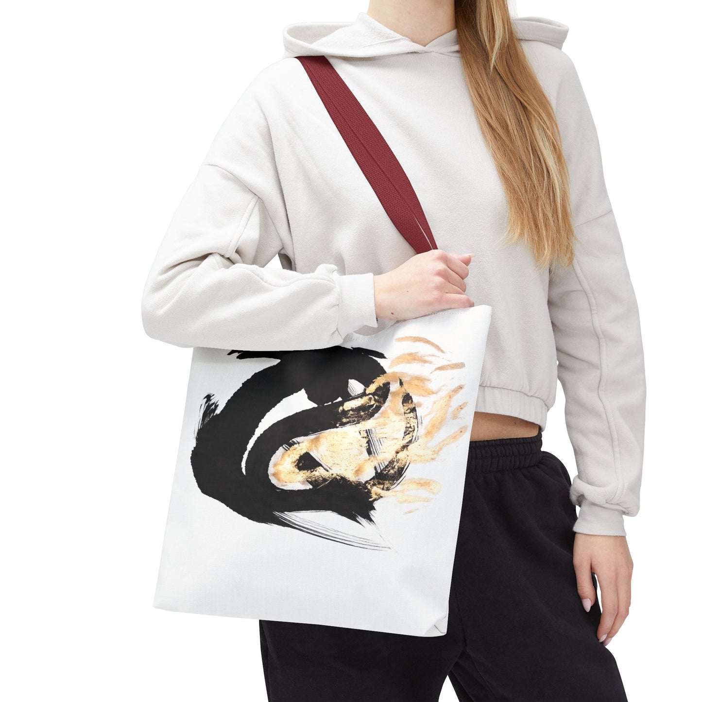 Abstract Sumi Ink Dragon Tote Bag — Canvas Tote