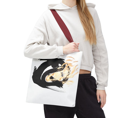 Abstract Sumi Ink Dragon Tote Bag — Canvas Tote