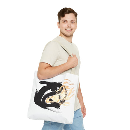 Abstract Sumi Ink Dragon Tote Bag — Canvas Tote