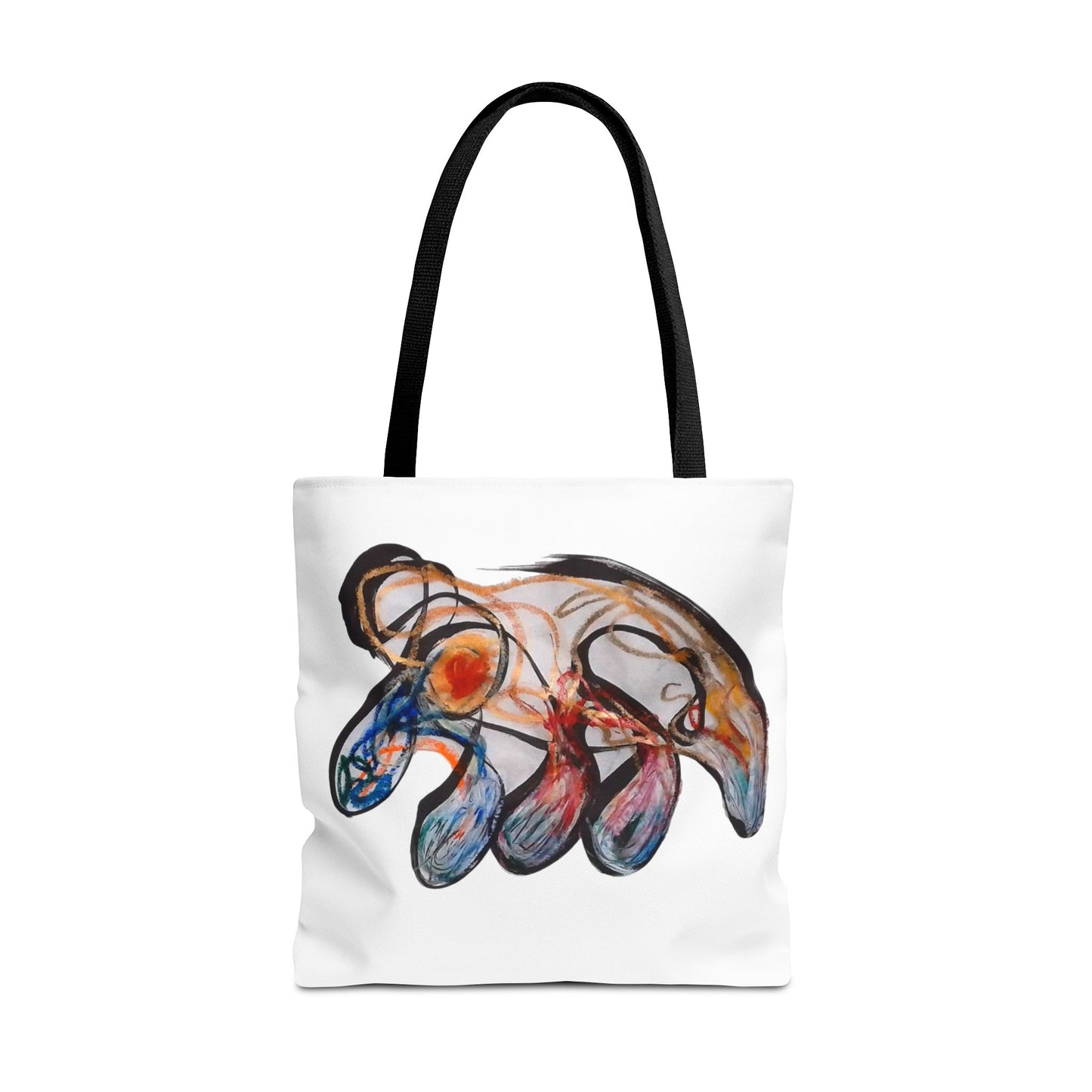 Abstract Hand-Painted Art Tote Bag — Colorful Organic Brushstroke Design