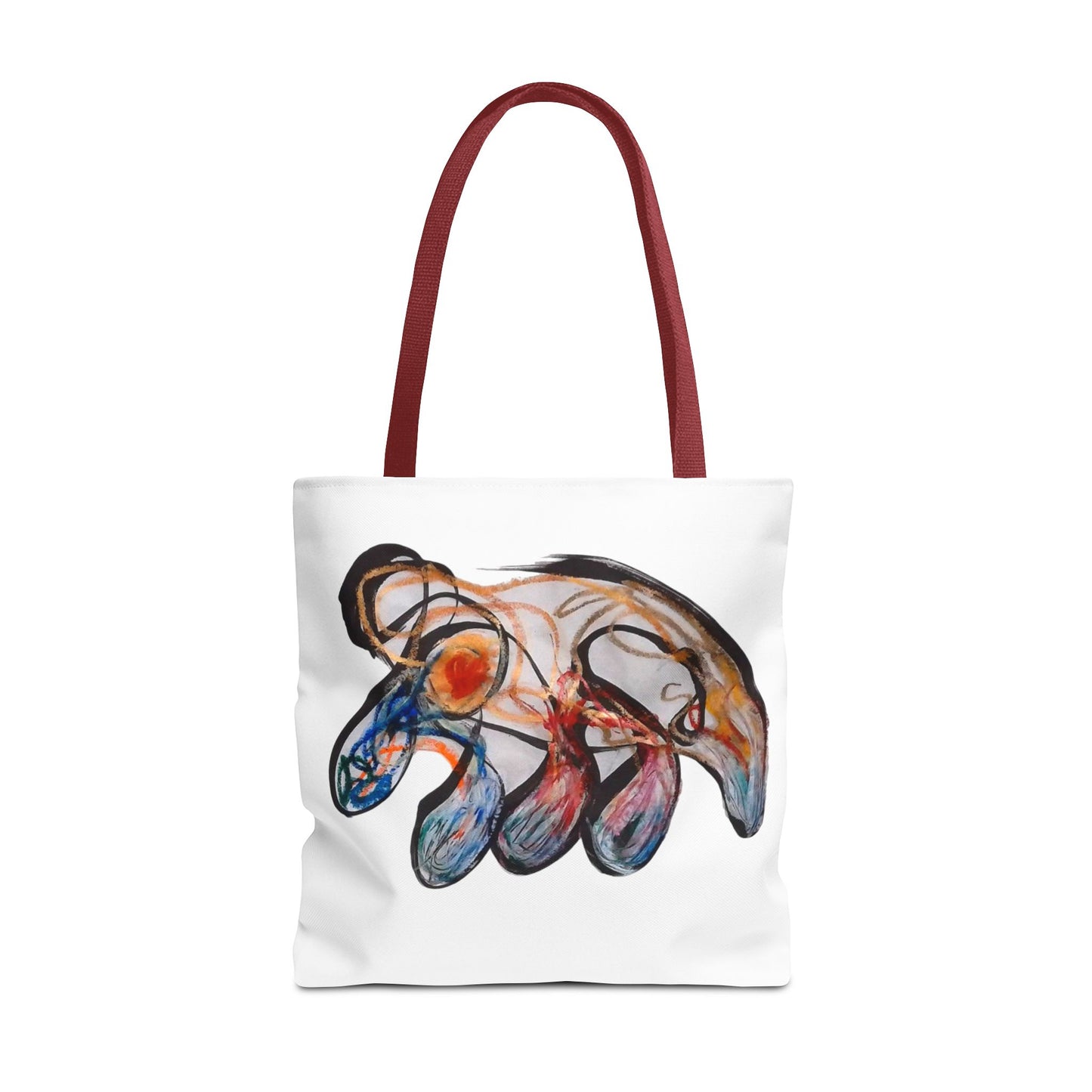 Abstract Hand-Painted Art Tote Bag — Colorful Organic Brushstroke Design