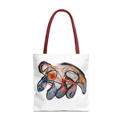 Abstract Hand-Painted Art Tote Bag — Colorful Organic Brushstroke Design