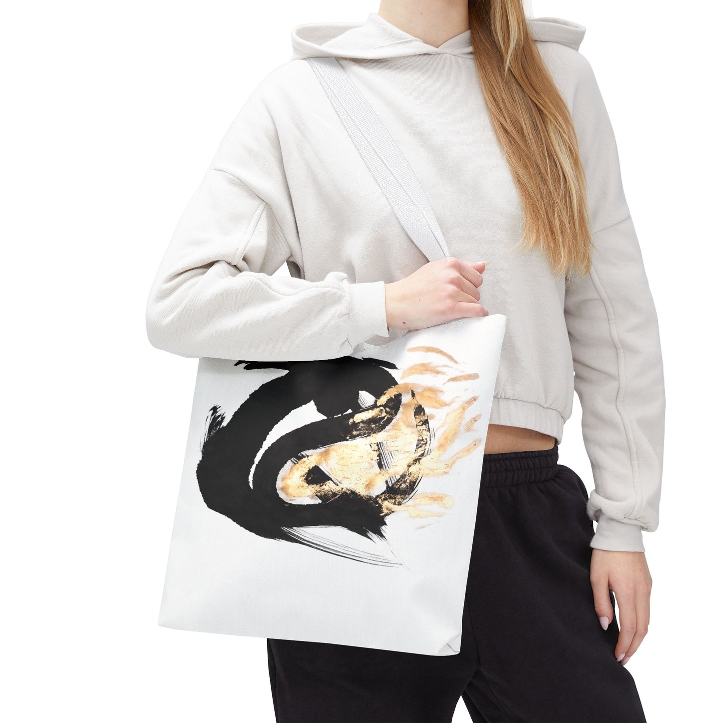 Abstract Sumi Ink Dragon Tote Bag — Canvas Tote