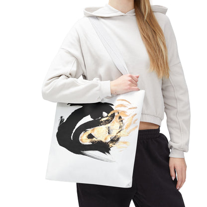 Abstract Sumi Ink Dragon Tote Bag — Canvas Tote