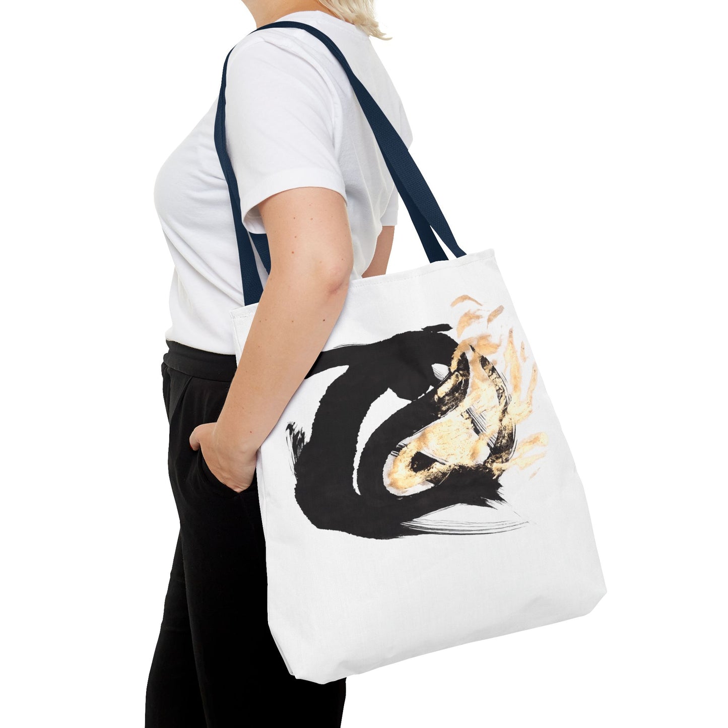 Abstract Sumi Ink Dragon Tote Bag — Canvas Tote