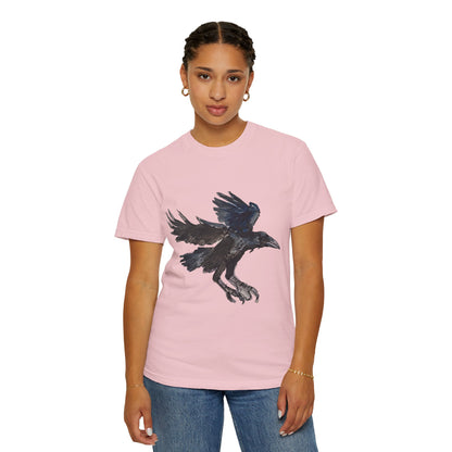 Raven Flight T-Shirt — Watercolor Crow Graphic Tee