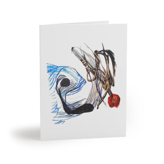 Abstract Fish Sketch Greeting Cards
