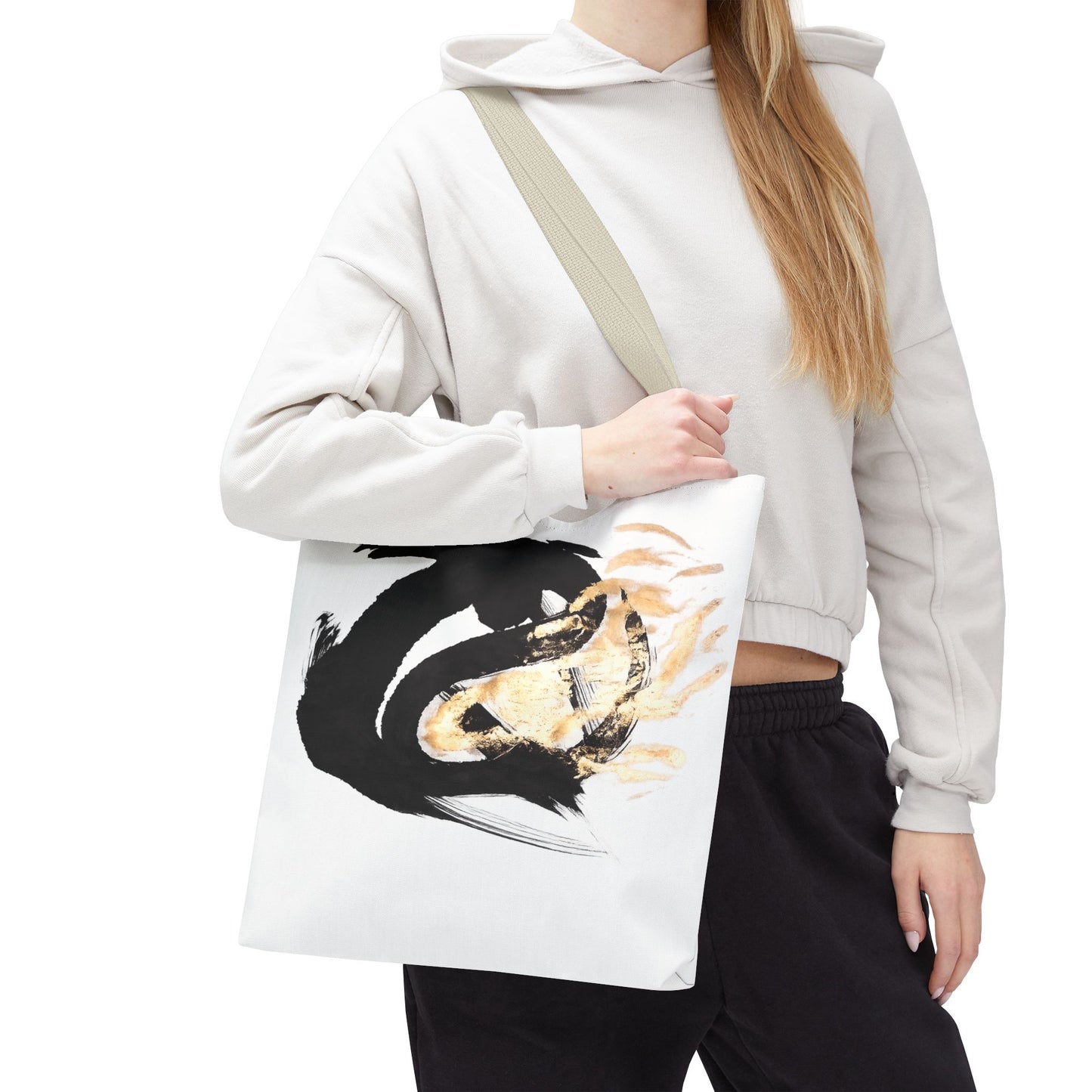 Abstract Sumi Ink Dragon Tote Bag — Canvas Tote