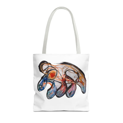 Abstract Hand-Painted Art Tote Bag — Colorful Organic Brushstroke Design