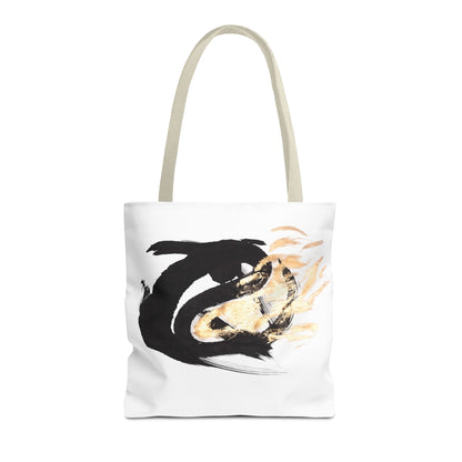 Abstract Sumi Ink Dragon Tote Bag — Canvas Tote
